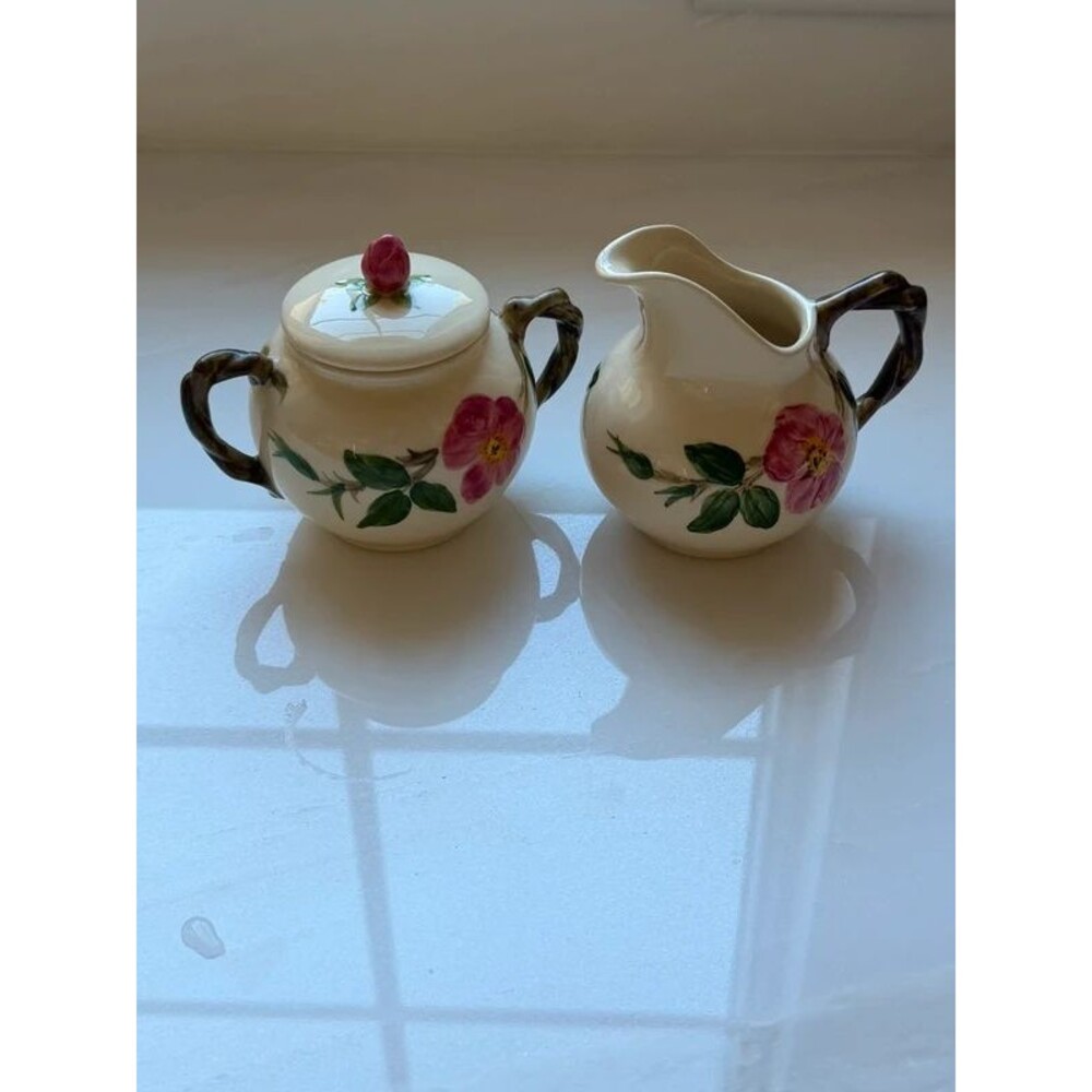 Vintage Franciscan Desert Rose Gladding McBean cream and sugar set